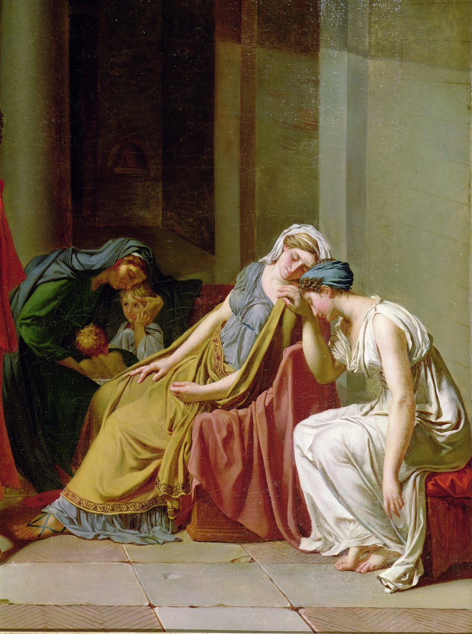 The Oath of the Horatii detalj av en gruppe kvinner til høyre, ca. 1783 olje på lerret av Jacques Louis David
