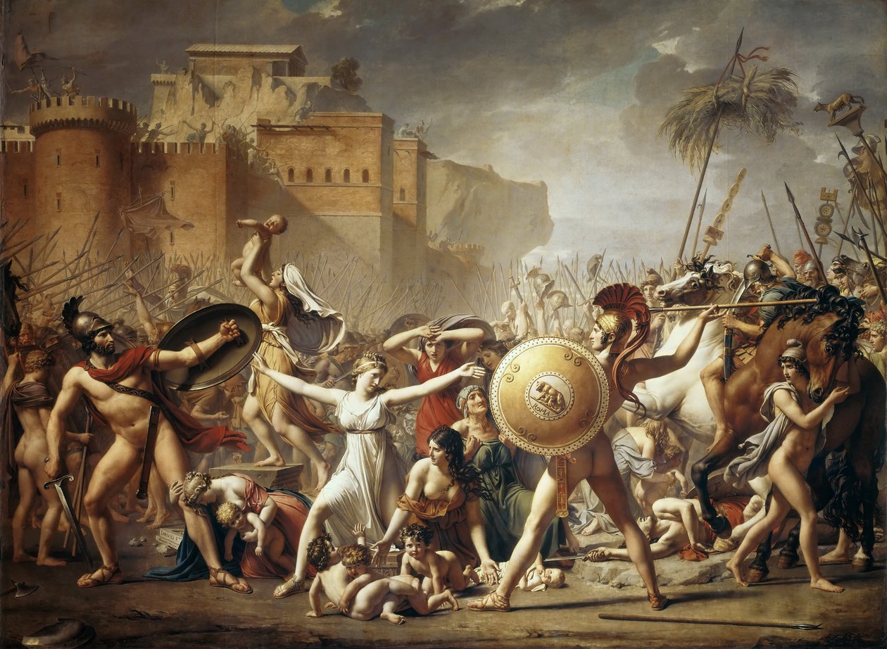 Voldtekten av sabinskvinnene av Jacques Louis David