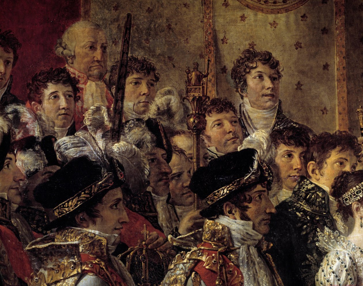 Napoleons rite. Detalj som skildrer brødrene til Napoleon (Joseph Bonaparte av Jacques Louis David