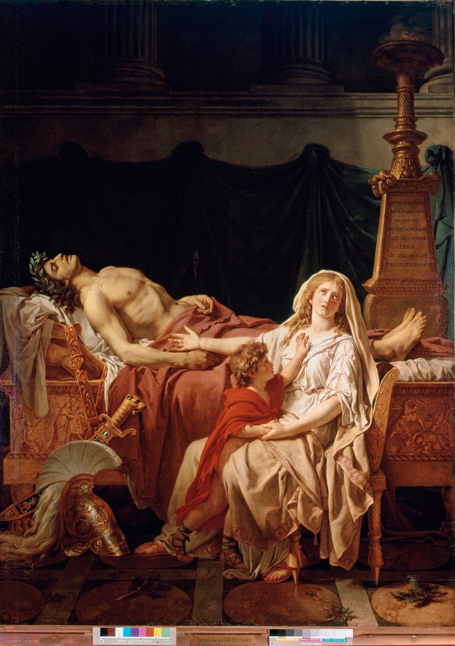 Smerten til Andromaque Hectors enke, drept av Achilles, representert av ektemannens kropp. Maleri av Jacques Louis David (1748-1825) Paris, Musee du Louvre av Jacques Louis David