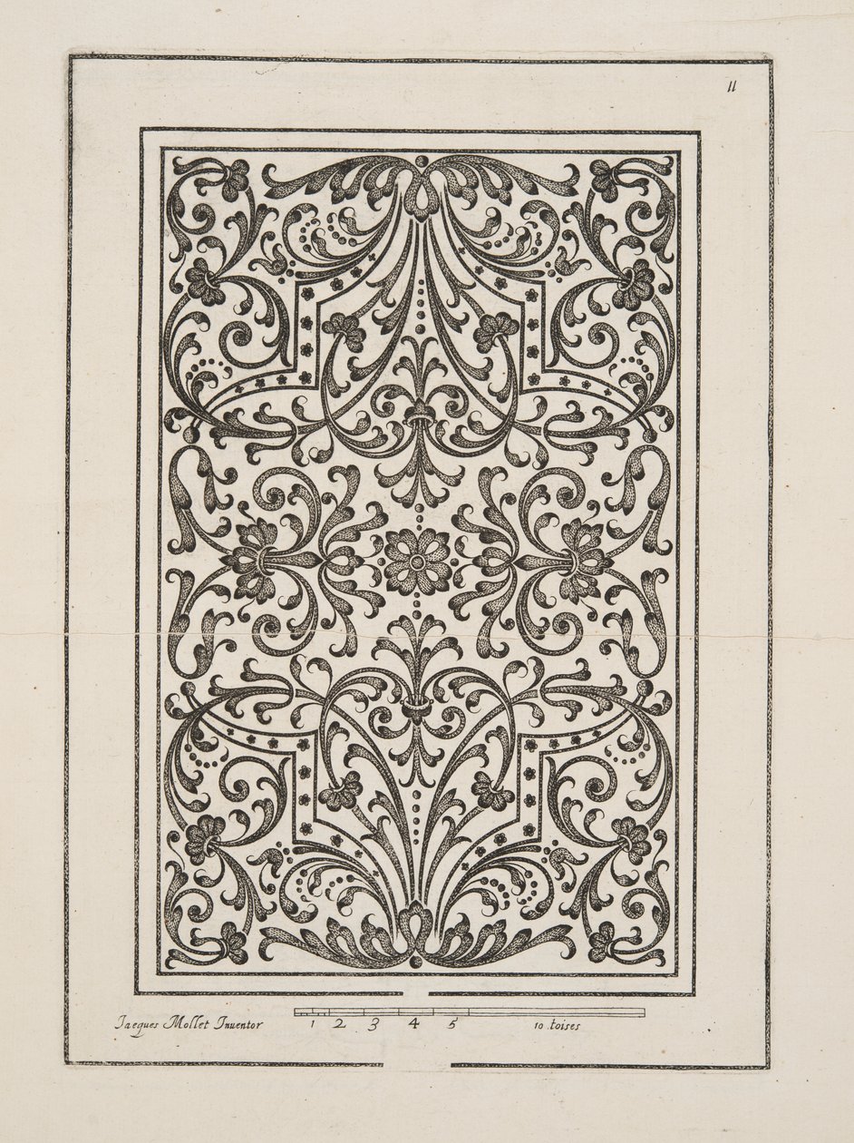 Design for Parterre, fra Theatre des Plans et Jardinages, pub.1652 (gravering) av Jacques Mollet