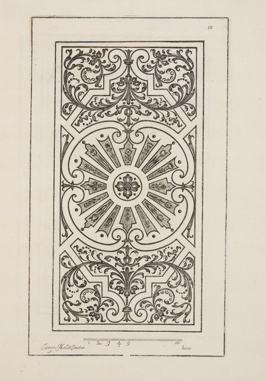 Design for Parterre, fra Theatre des Plans et Jardinages, pub.1652 (gravering) av Jacques Mollet