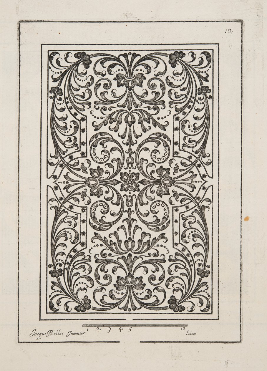 Design for Parterre, fra Theatre des Plans et Jardinages, pub.1652 (gravering) av Jacques Mollet
