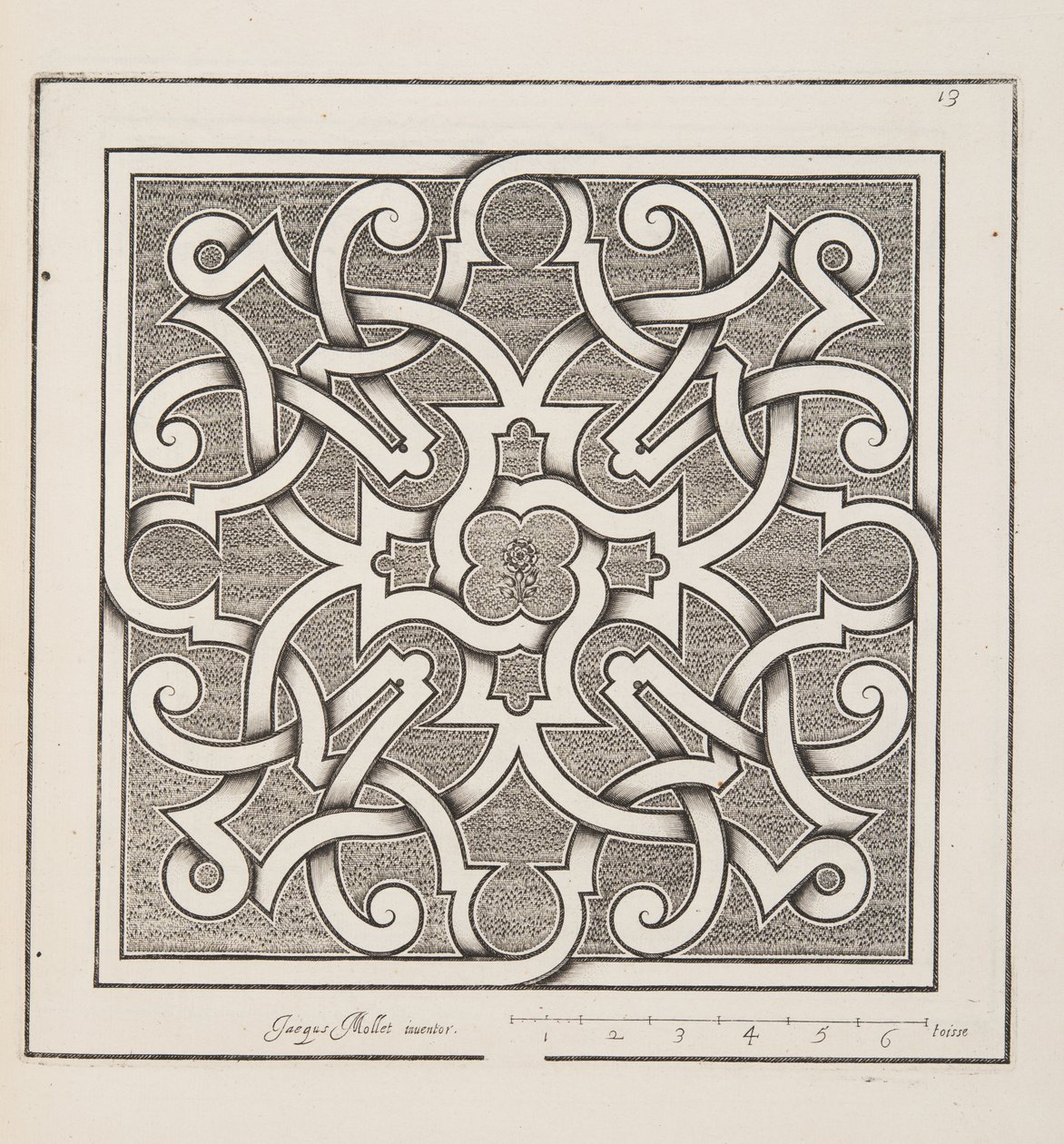 Design for Parterre, fra Theatre des Plans et Jardinages, pub.1652 av Jacques Mollet