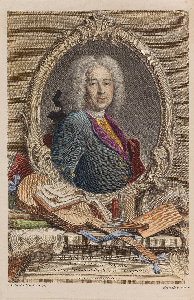 Portrett av Jean-Baptiste Oudry 1686-1755, 1755. av Jacques Nicolas Tardieu