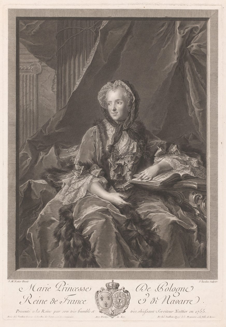 Portret van Konings Maria Leczinska av Jacques Nicolas Tardieu