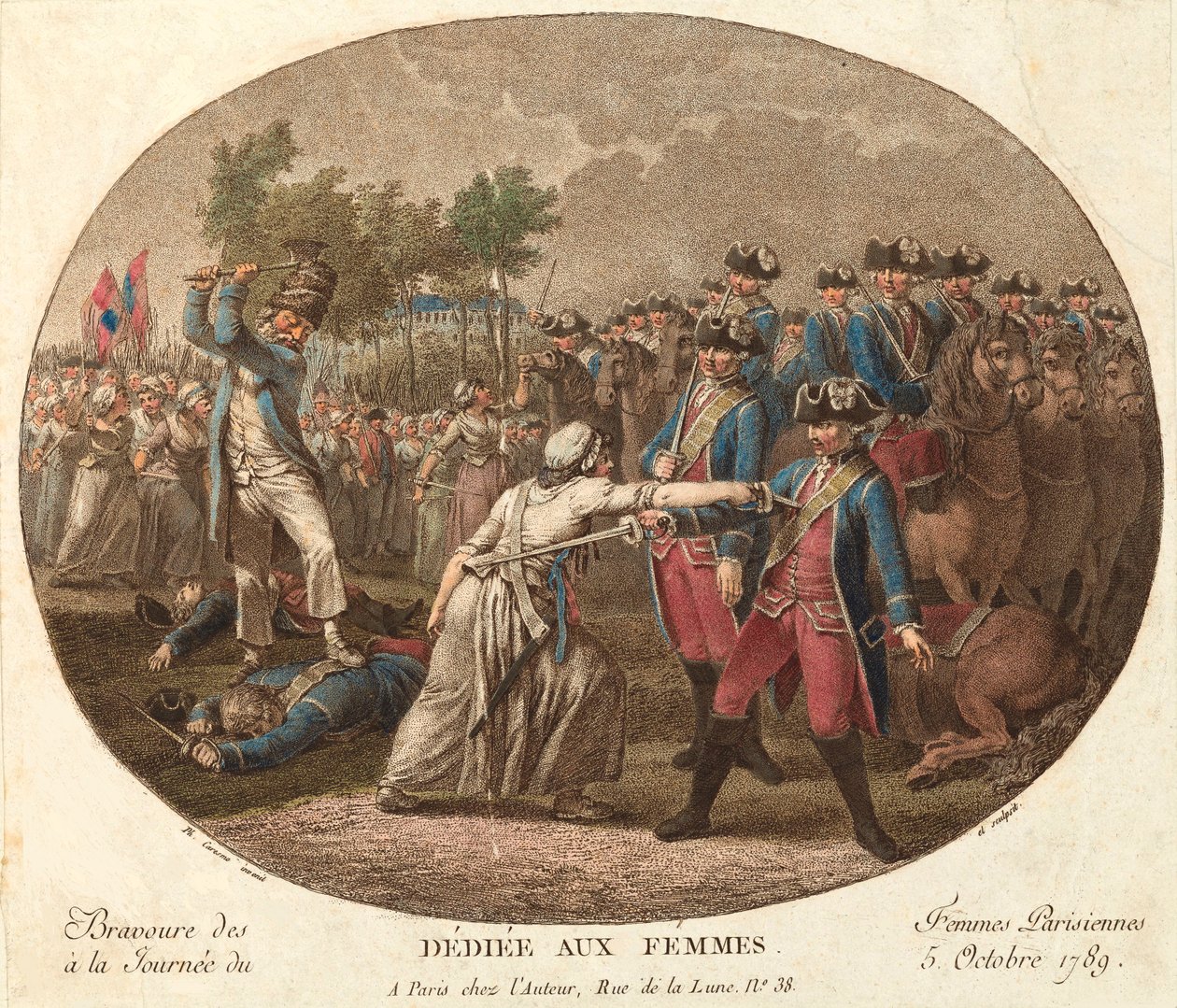 Mot fra parisiske kvinner på dagen 5. oktober 1789: dedikert til kvinner av Jacques Philippe Caresme