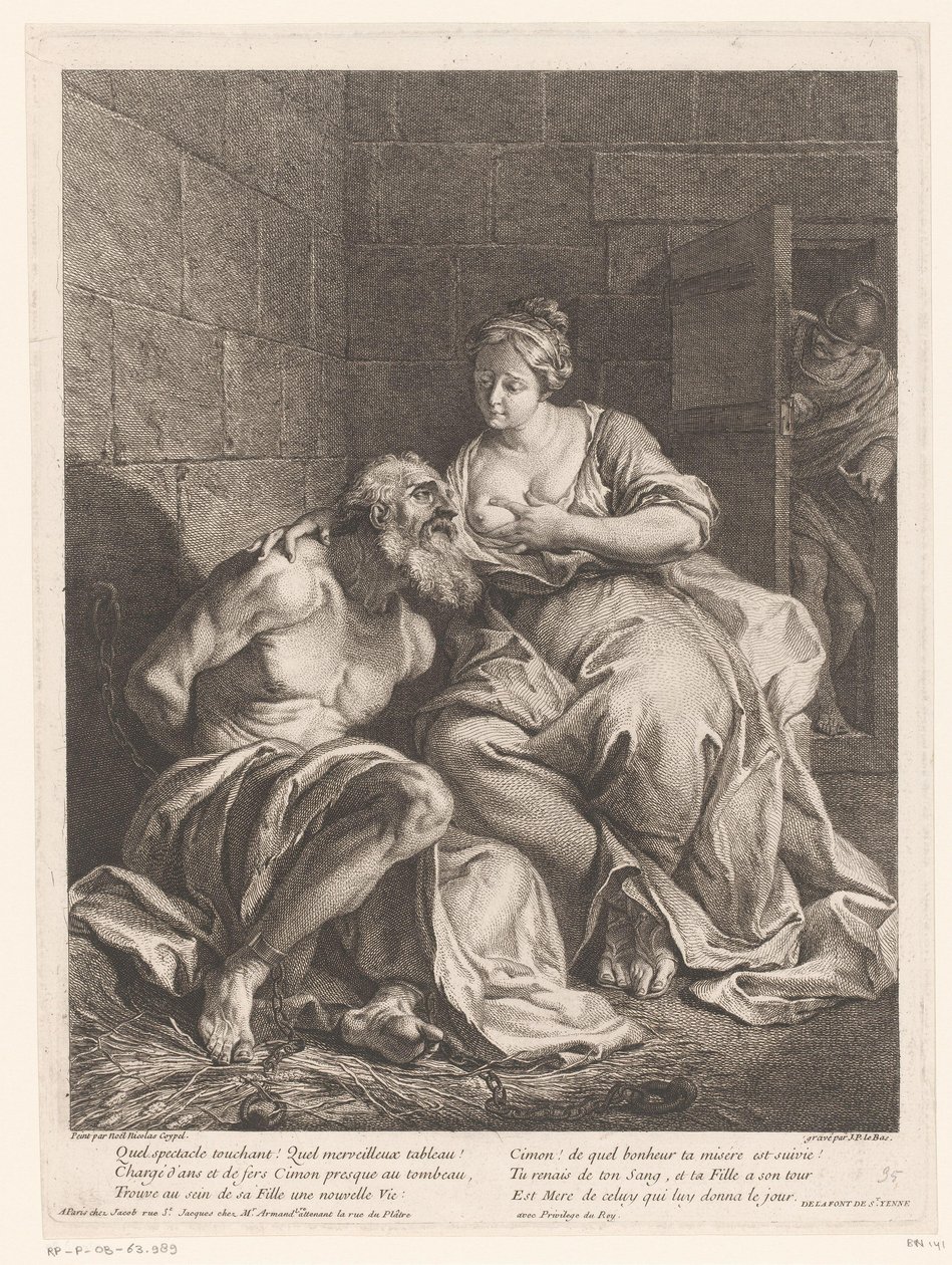 Cimon av Pero gevoed (Caritas Romana) av Jacques Philippe Le Bas