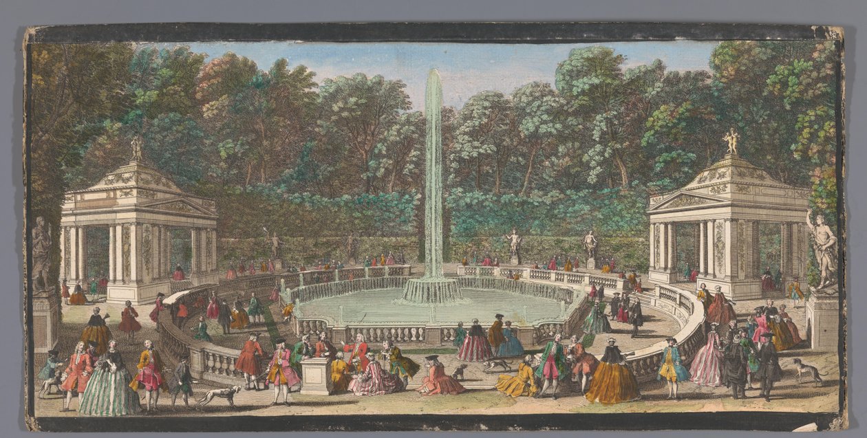 Utsikt over Bosquet des Dômes i Versailles hage Les Domes (tittel på objekt) av Jacques Rigaud (possibly)