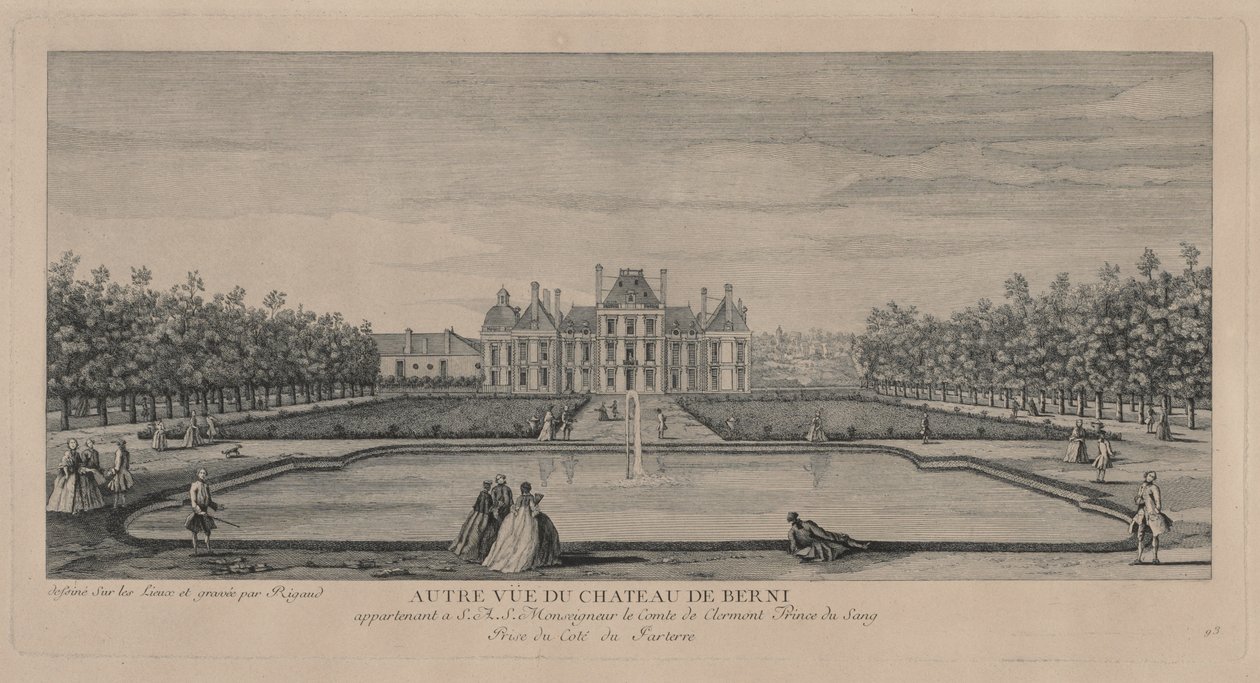Chateau of Berny fra Gardens av Jacques Rigaud