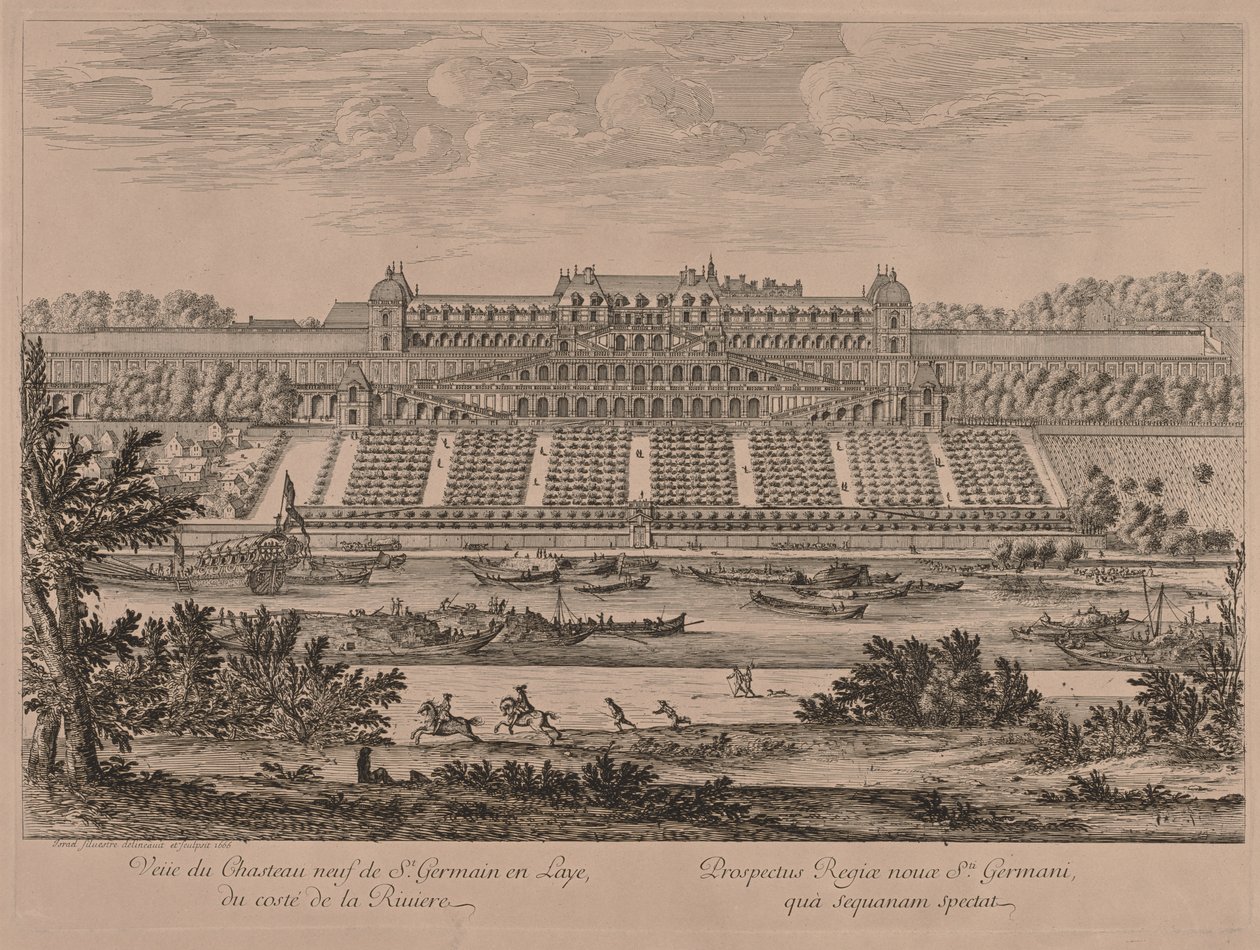 Chateau of St. Germain en Laye fra elven av Jacques Rigaud