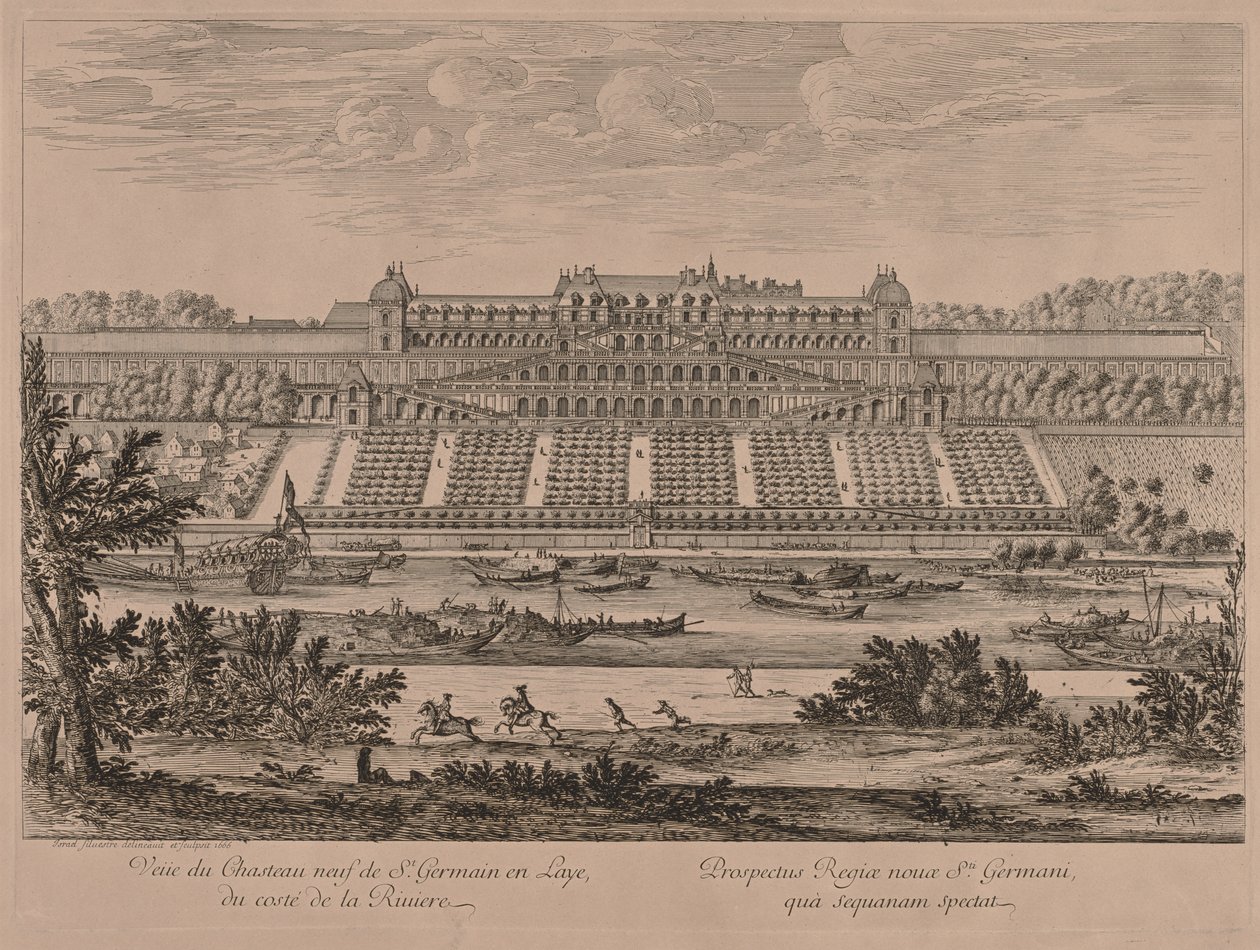 Chateau of St. Germain en Laye fra elven. av Jacques Rigaud