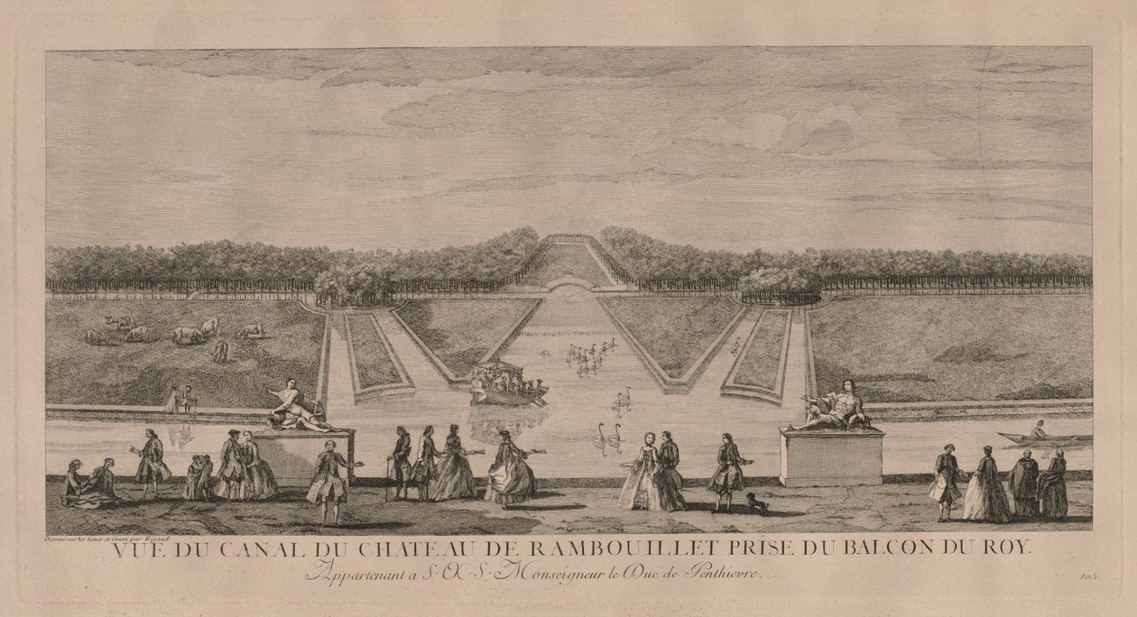 Chateau fra kanalen ved Rambouillet av Jacques Rigaud