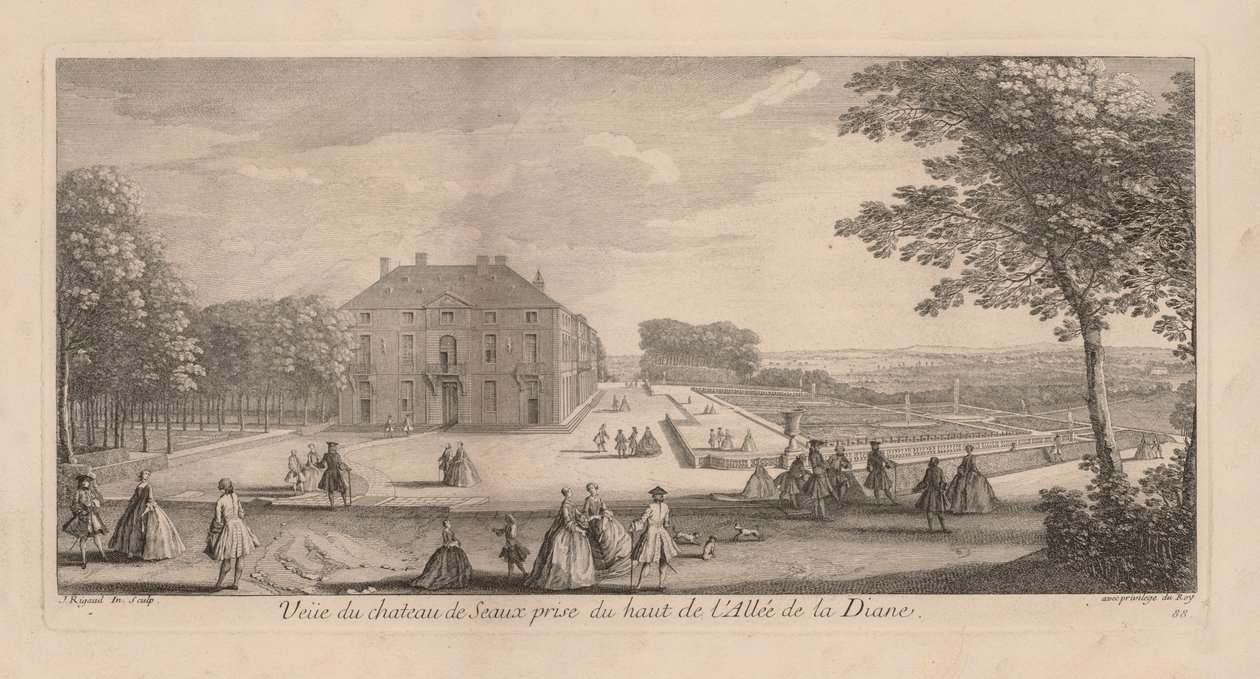 Utsikt over Chateau de Seaux fra Dianas promenade av Jacques Rigaud
