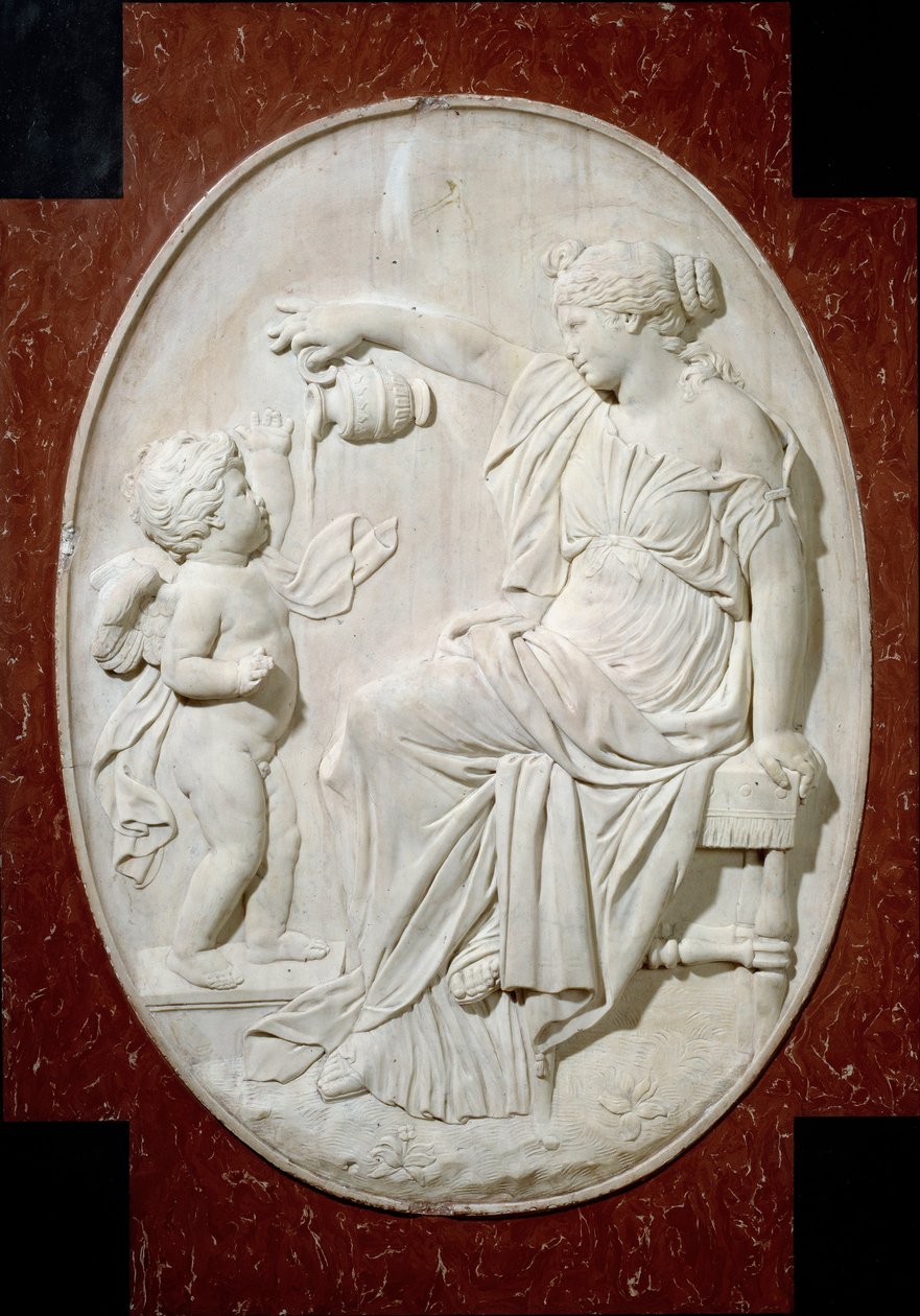 Monument til hjertet av Louis XIII: de fire kardinaldydene. Temperanse. Dekorelement fra begravelsesmonumentet til Louis XIII ved kirken Saint Paul Saint Louis (Saint Paul) rue Saint Antoine i Paris. Marmorrelieff bas av Jacques Sarazin (1592-16 av Jacques Sarazin