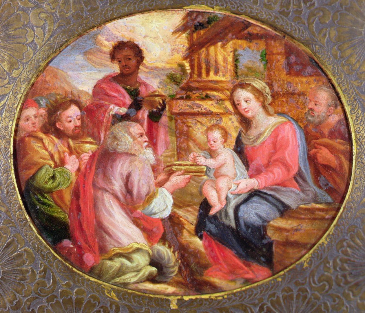 Adoration of the Magi (olje på lerret) av Jacques Stella