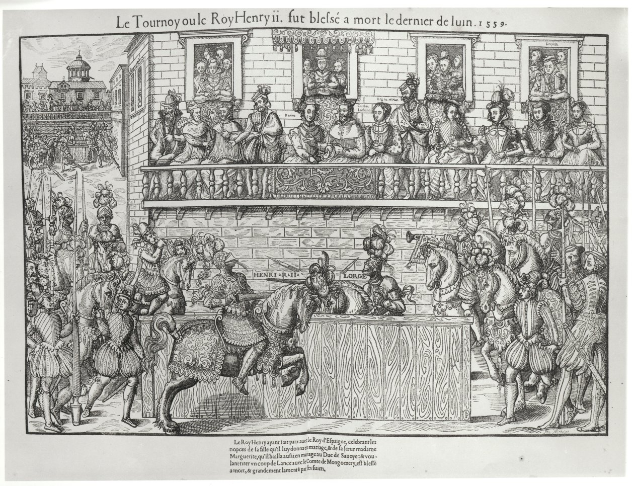 Turnering hvor Henri II mottok et dødelig sår, 30. juni 1559 av Jacques Tortorel