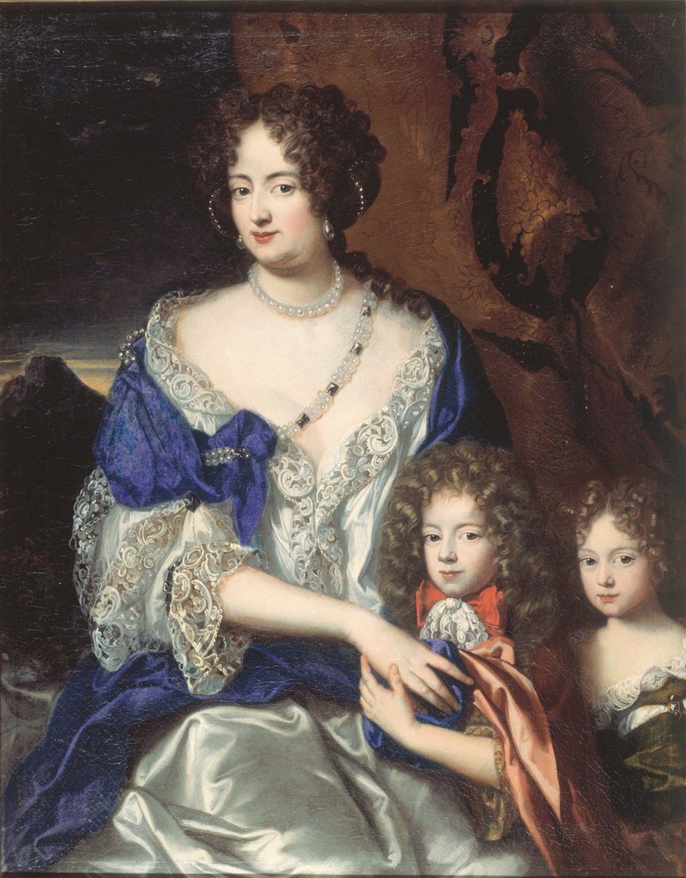 Hertuginne Sophia Dorothea av Brunswick og Luneburg med barna George og Sophia Dorothea av Jacques Vaillant