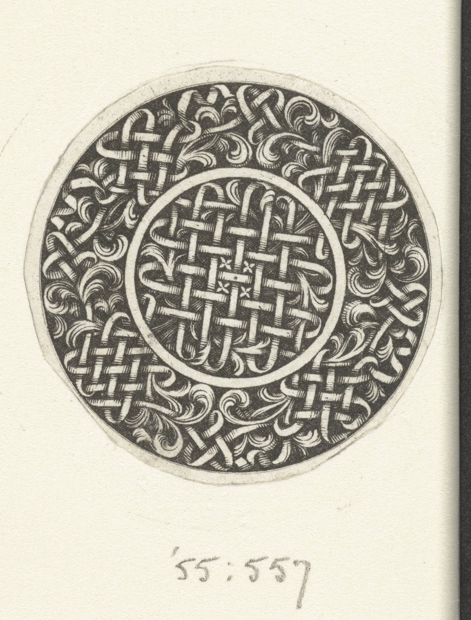 Medaljong med flettverk Design for gullsmeder (serietittel) av Jacques Vauquer