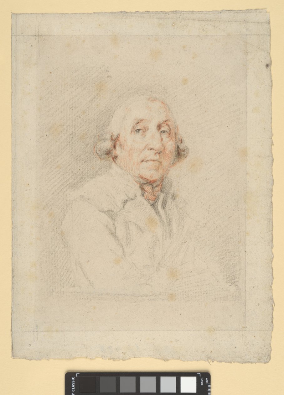 Portrett av Joseph Péru (rød, svart og hvit kritt på kremfarget papir) av Jacques Vigoureux Duplessis