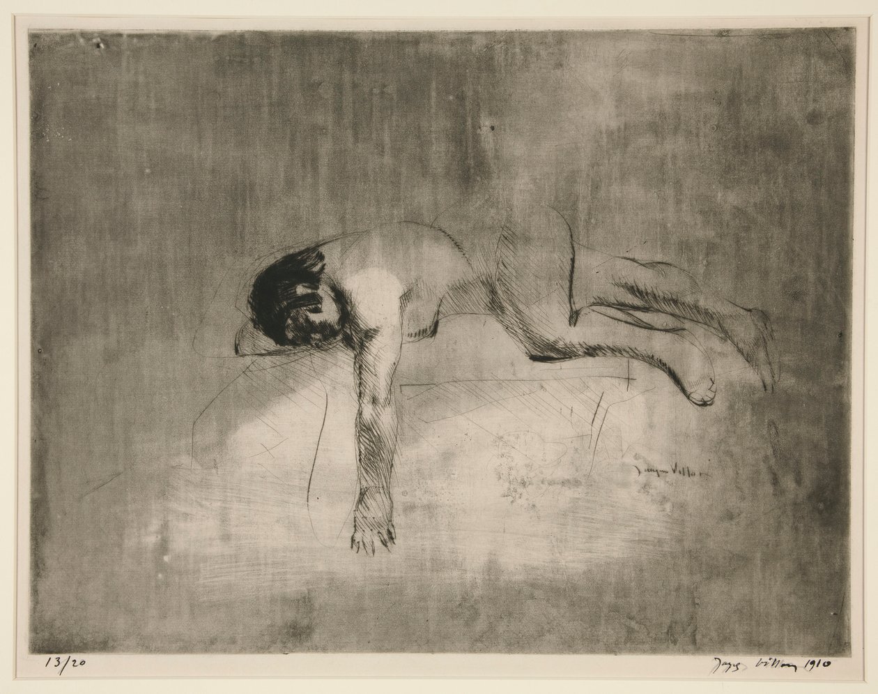 Nu sofa? (liggende naken) av Jacques Villon