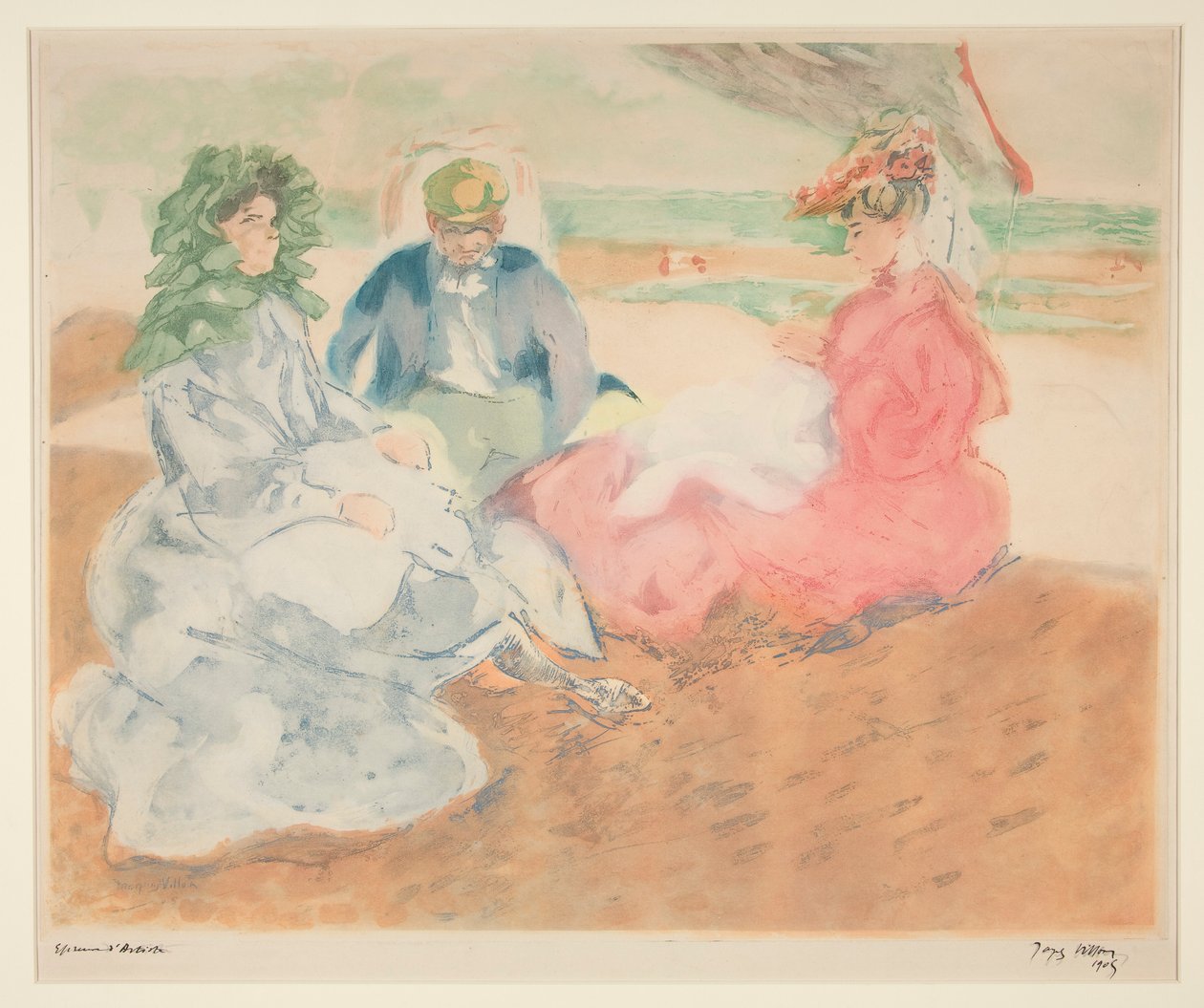 Under teltet, på stranden (Blonville) av Jacques Villon