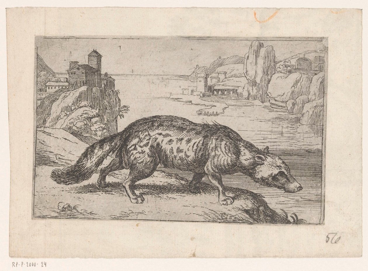 Hyene Dyr i landskap (serietittel) av Jacques de Fornazeris (attributed to)