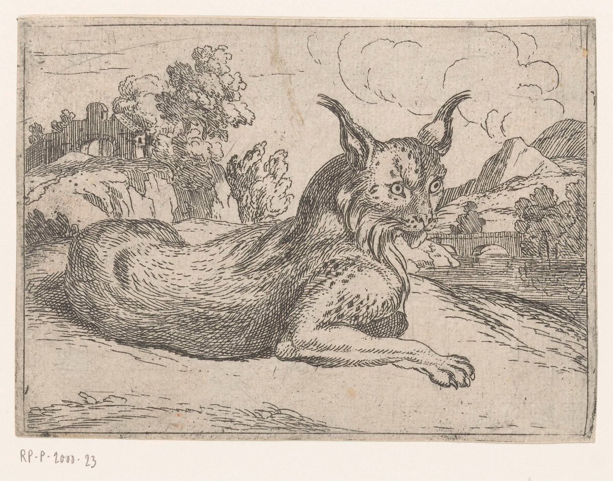 Gaupe Dyr i landskap (serietittel) av Jacques de Fornazeris (attributed to)