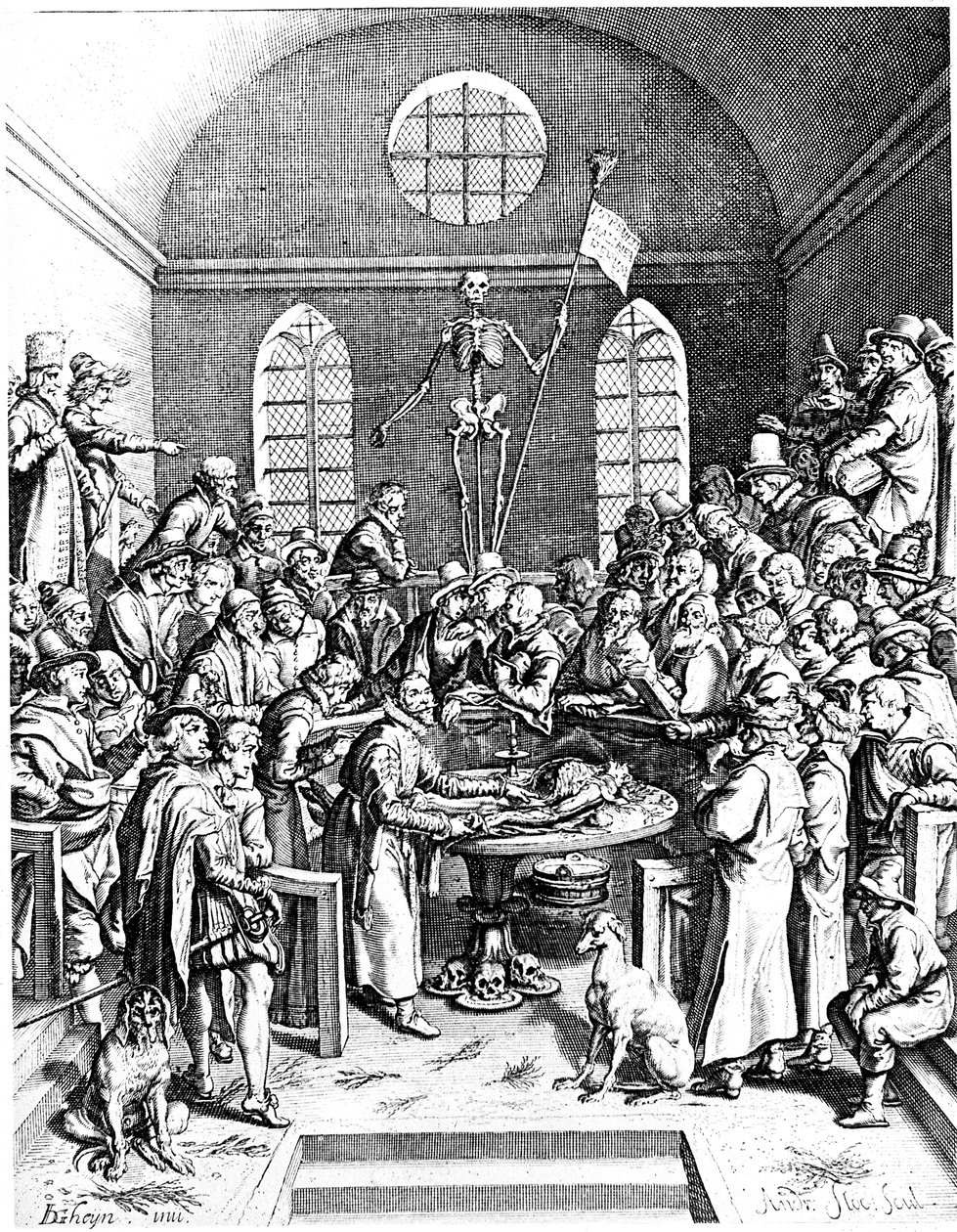 Sent på 1500-tallets anatomi-teater, Jacques de Gheyn den eldste, 1633 av Jacques de Gehyn the Elder