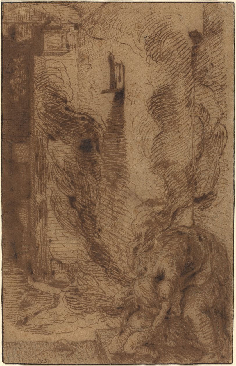 Trolldomsscene med en vampyr [recto] av Jacques de Gheyn II