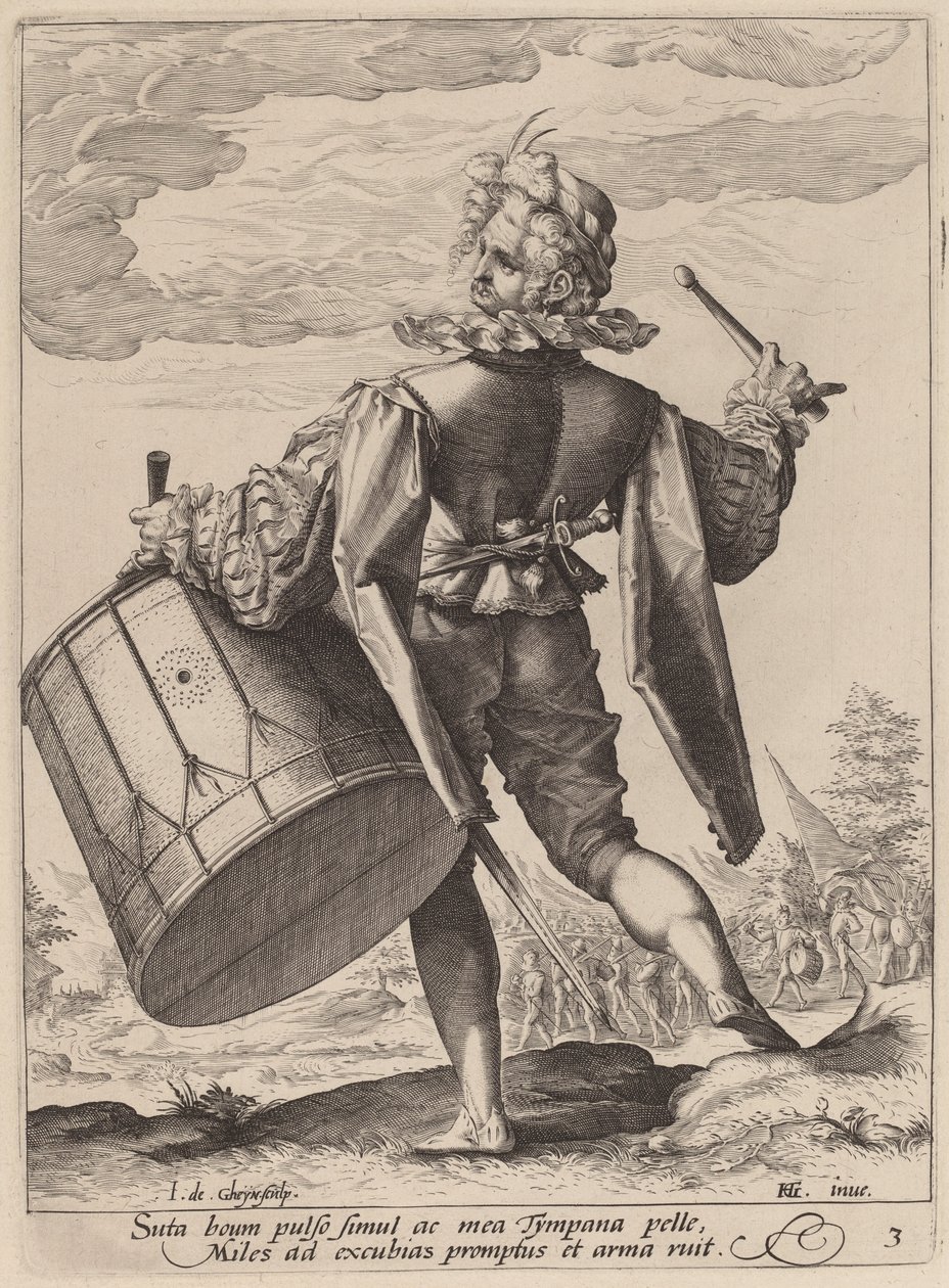 Trommeslager av Jacques de Gheyn II after Hendrik Goltzius