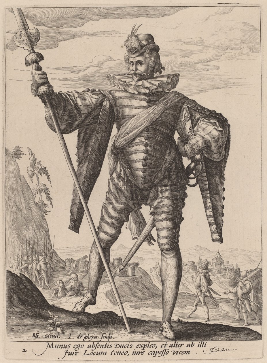 Oberstløytnant av Jacques de Gheyn II after Hendrik Goltzius