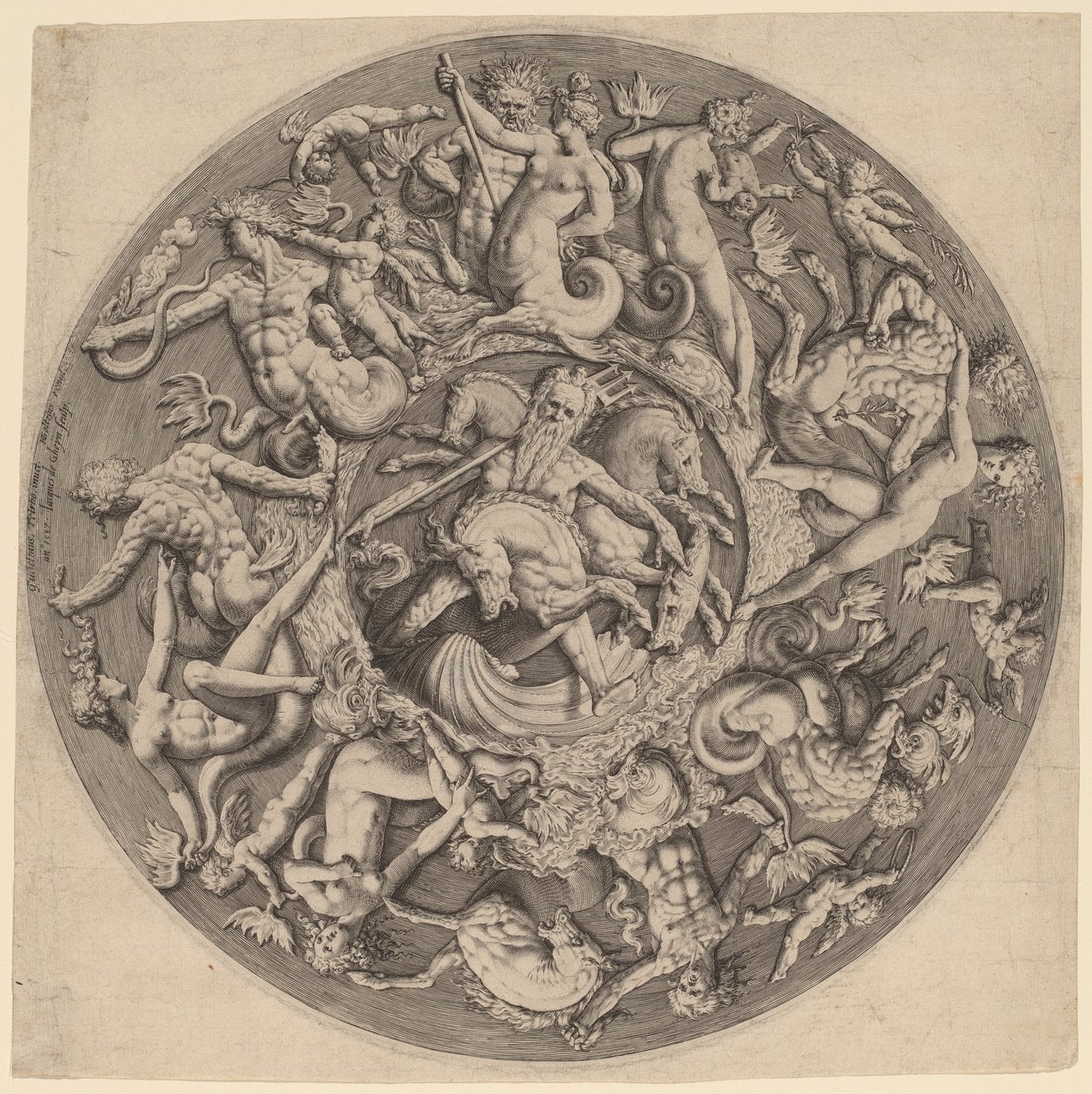 Neptuns rike av Jacques de Gheyn II after Willem Danielsz van Tetrode