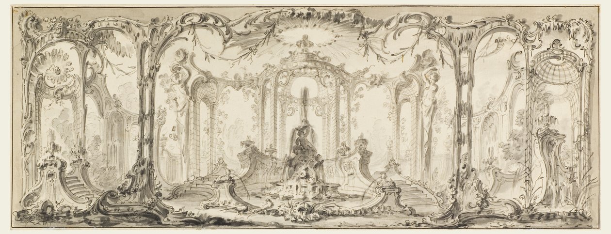 Design for en dekorativ dekorasjon av Jacques de Lajoüe