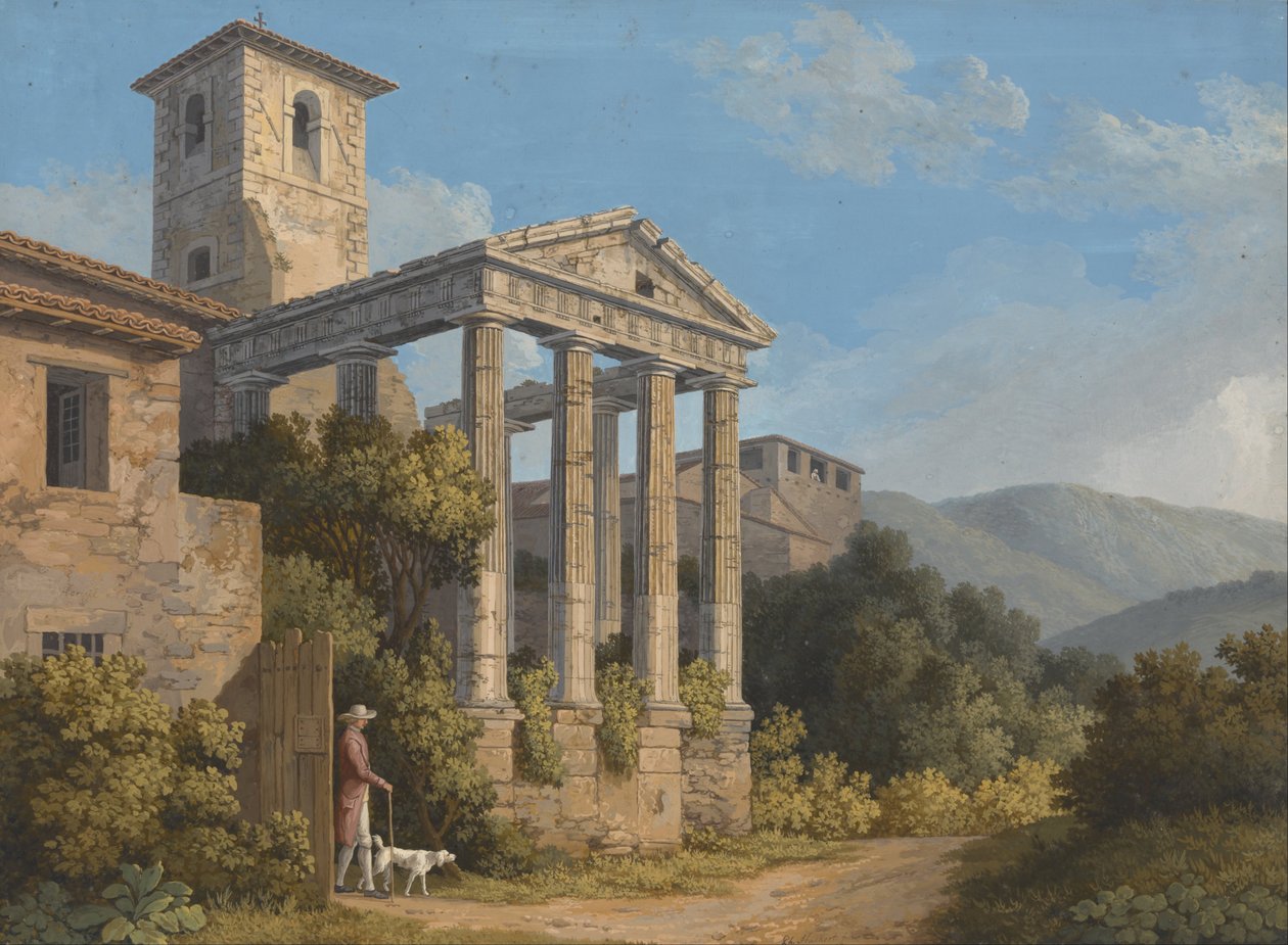 Hercules -tempelet i Cori nær Velletri av Jakob Philipp Hackert