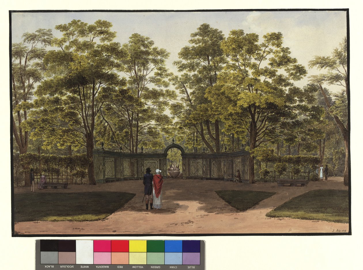 Den lille fontenen i Schönbrunn-hagen av Jakob Alt