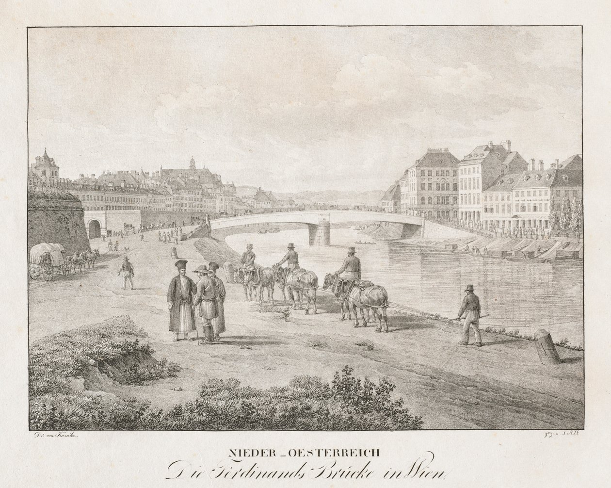 Nedre Østerrike, Ferdinand-broen i Wien. av Jakob Alt