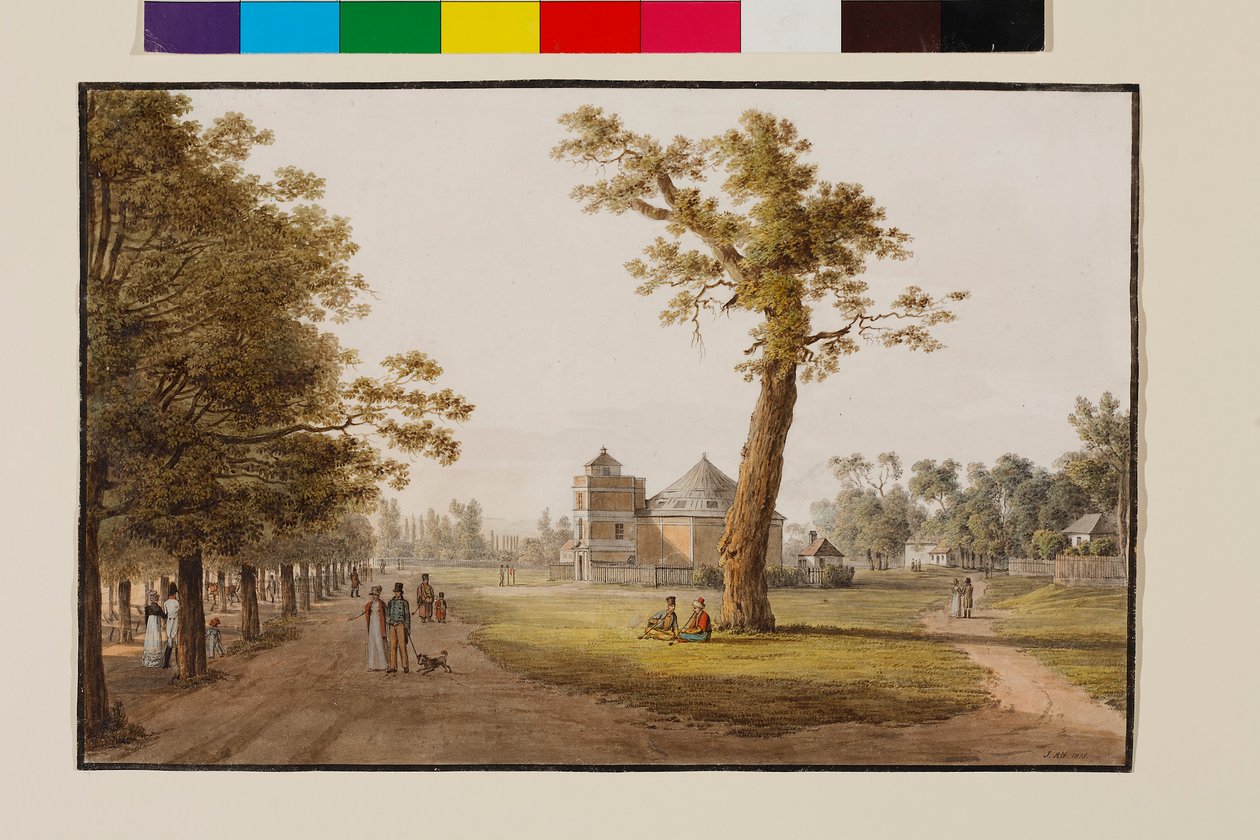Panorama på hovedalleen i Wiener Prater av Jakob Alt