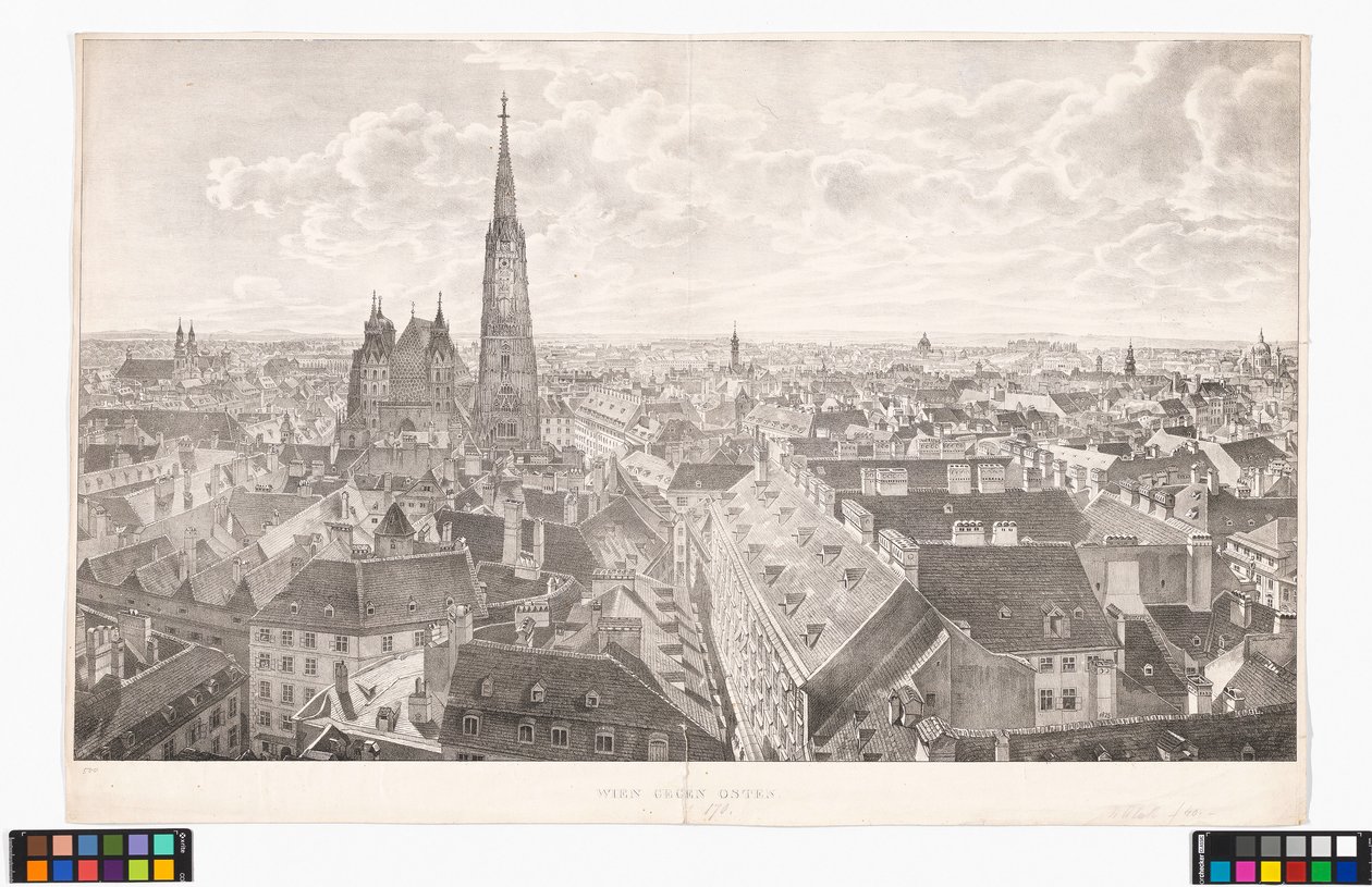 Panorama over Wien mot øst, fra St. Peters kirke av Jakob Alt