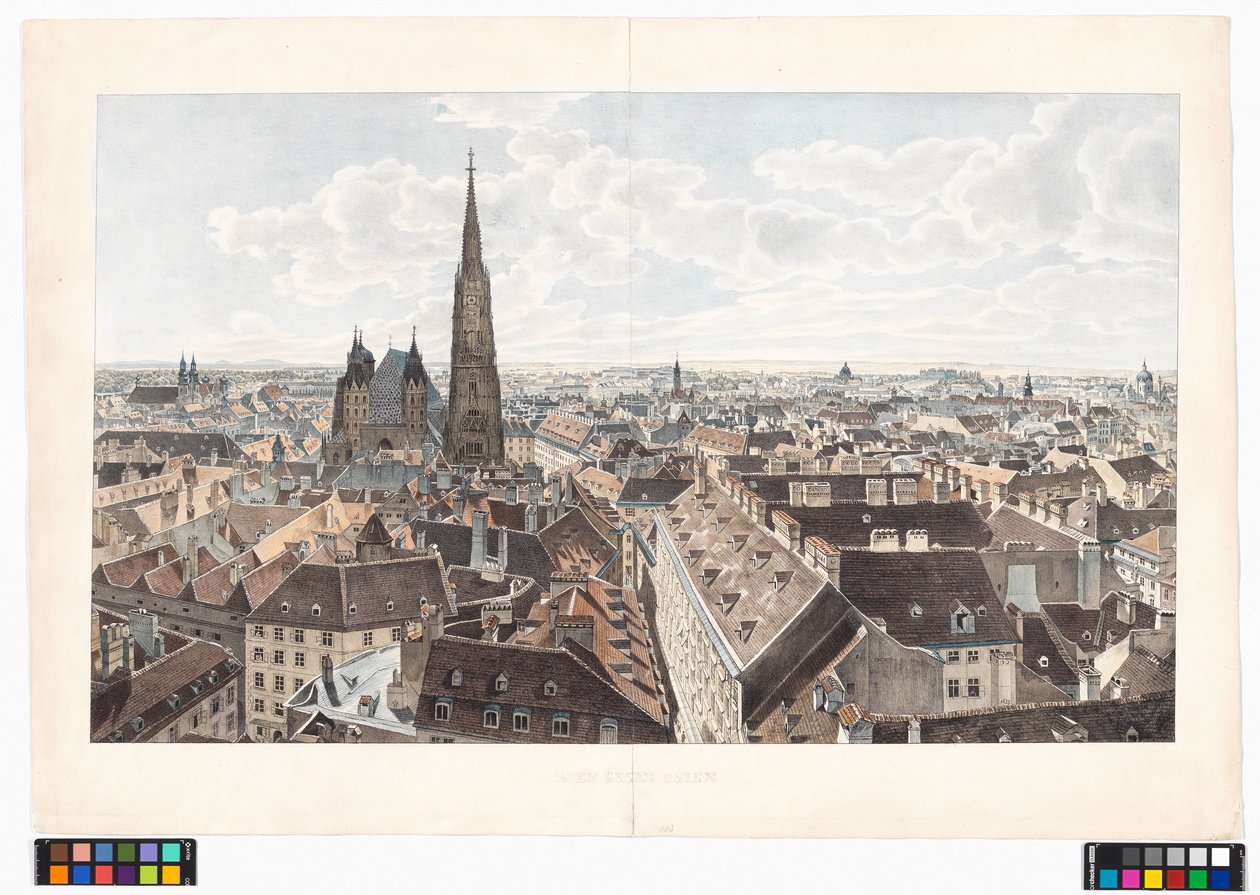 Panorama over Wien mot øst fra Peterskirken av Jakob Alt