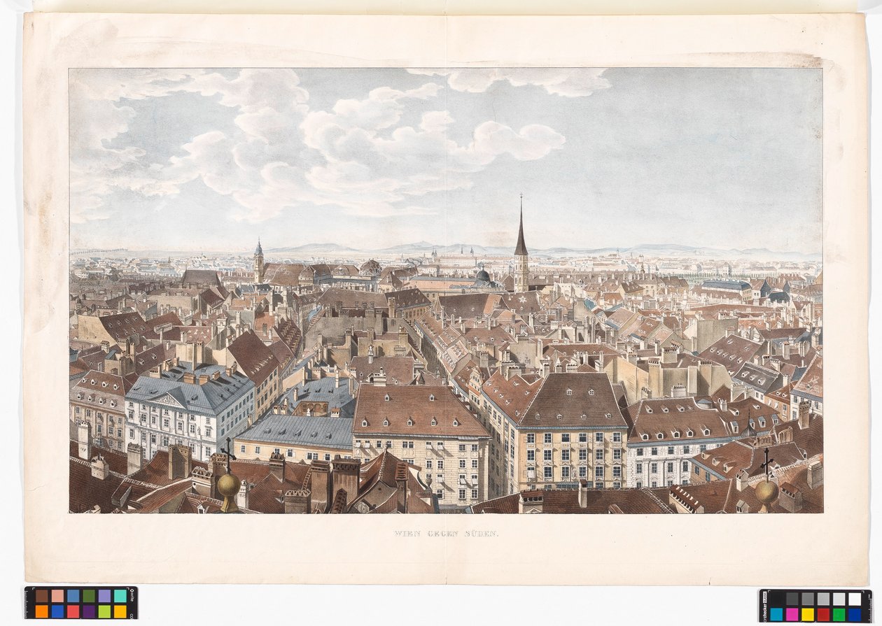 Panorama over Wien mot sør fra Peterskirche av Jakob Alt