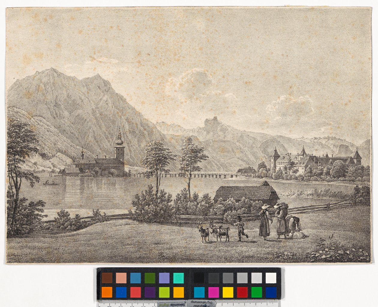 Traunsjøen og Orth slott av Jakob Alt