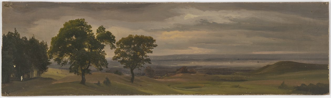 Kveldslandskap med eng av Jakob Becker