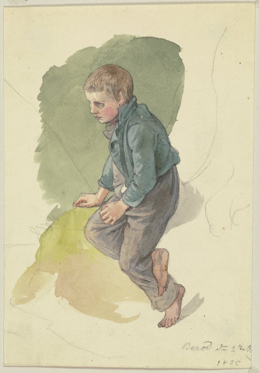 Sittende bondegutt fra Berod av Jakob Becker