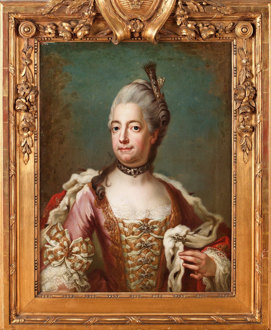Louise Ulrique (Louise-Ulrique) av Preussen (1720-1782), Dronning av Sverige - Maleri av Jakob Bjørk (1726-1793), olje på lerret, 73x55 cm - Louisa Ulrika av Preussen, Olje på lerret av Jakob Bjørk - Privat samling av Jakob Björk