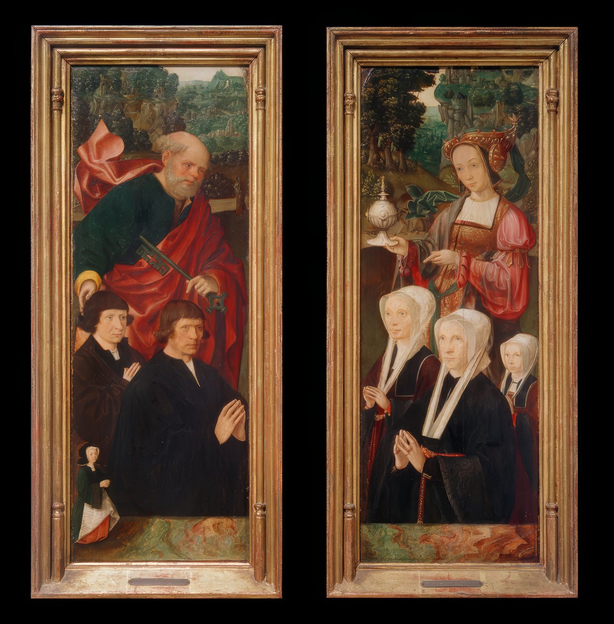 Giverfigurer med St. Peter med nøkkel av Jakob Cornelisz