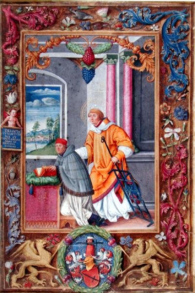 Anton Kress og St. Lawrence, side fra et missal av Jakob Elsner
