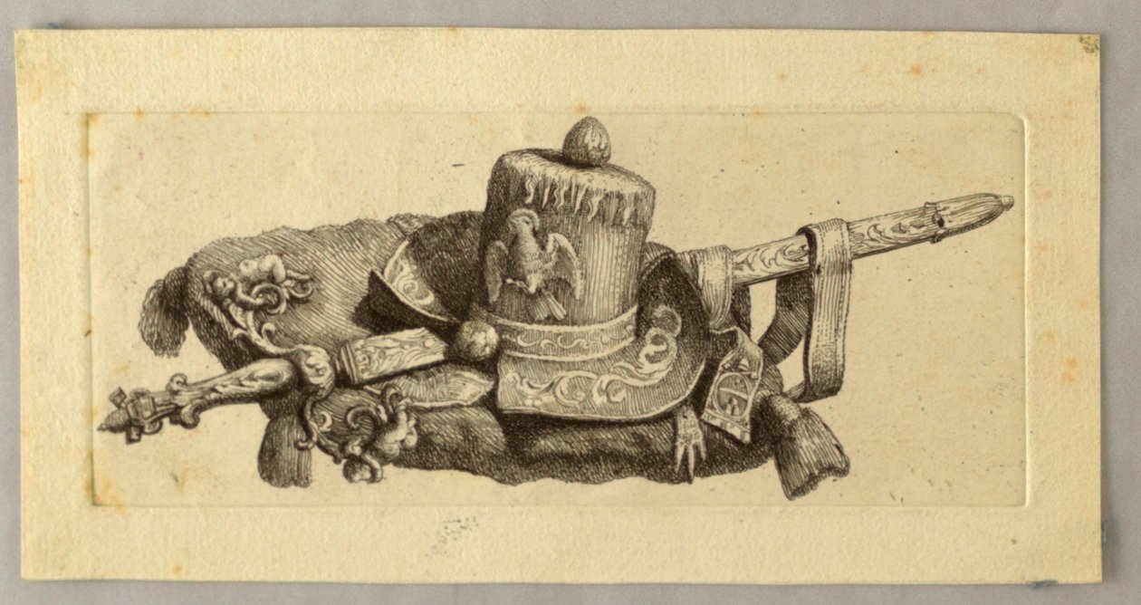 Vignette, et velsignet sverd og hatt av Jakob Frey