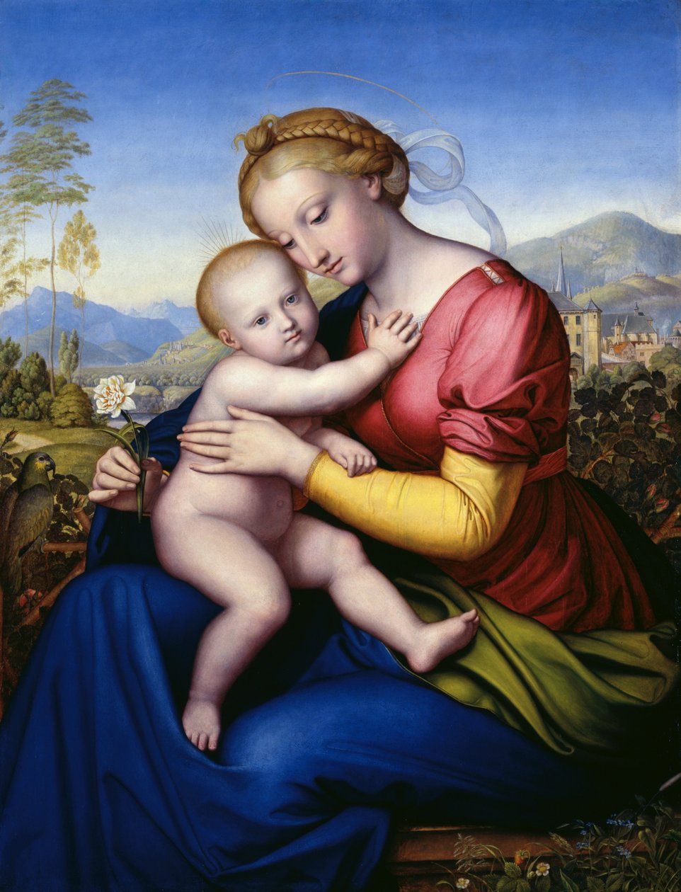 Madonna med barn og papegøye av Jakob Götzenberger