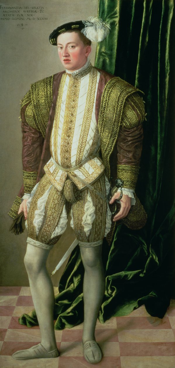 Erkehertug Ferdinand av Tirol (1529–95), sønn av den hellige romerske keiser Ferdinand I (1503–64), 1548 av Jakob Seisenegger